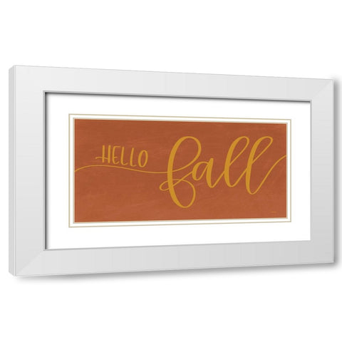 Hello Fall    White Modern Wood Framed Art Print with Double Matting by Imperfect Dust