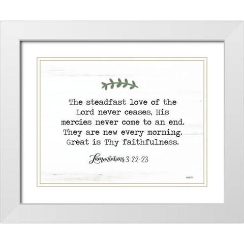 Mercies White Modern Wood Framed Art Print with Double Matting by Imperfect Dust
