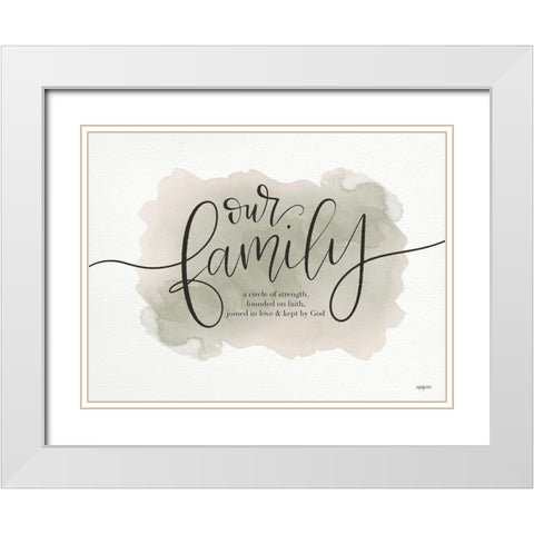 Our Family White Modern Wood Framed Art Print with Double Matting by Imperfect Dust