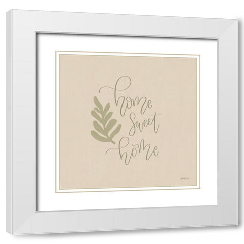 Home Sweet Home White Modern Wood Framed Art Print with Double Matting by Imperfect Dust