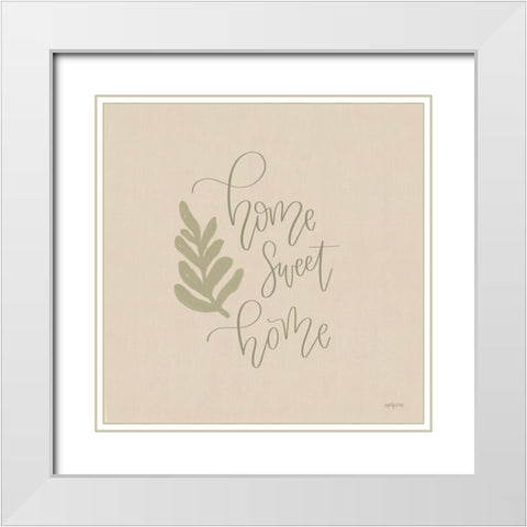 Home Sweet Home White Modern Wood Framed Art Print with Double Matting by Imperfect Dust