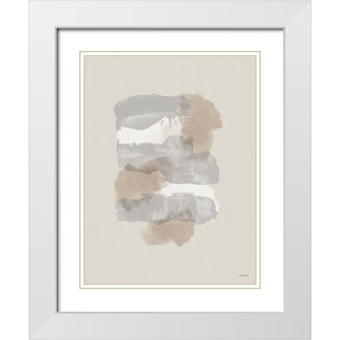 Taupe Tranquilly White Modern Wood Framed Art Print with Double Matting by Imperfect Dust