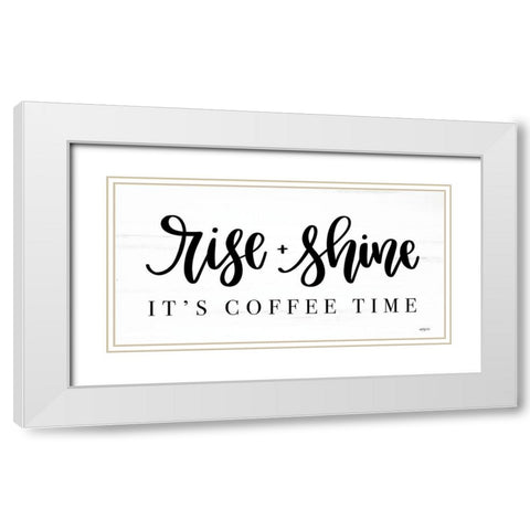 Rise + Shine White Modern Wood Framed Art Print with Double Matting by Imperfect Dust