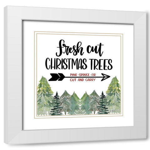 Fresh Cut Christmas Trees White Modern Wood Framed Art Print with Double Matting by Imperfect Dust