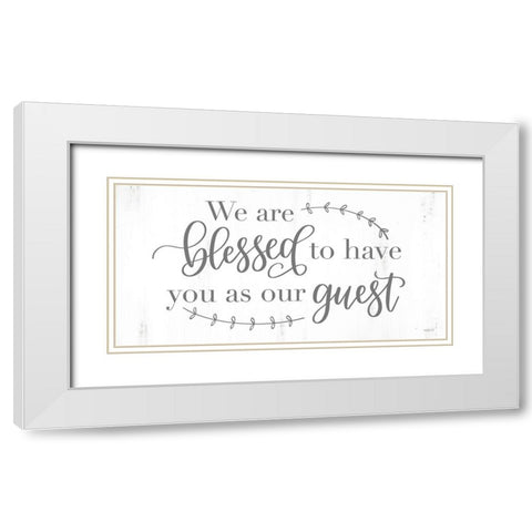 Blessed Guest White Modern Wood Framed Art Print with Double Matting by Imperfect Dust