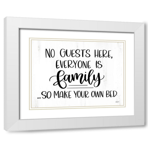 Everyone is Family White Modern Wood Framed Art Print with Double Matting by Imperfect Dust