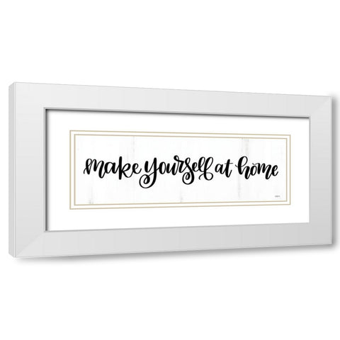 Make Yourself at Home White Modern Wood Framed Art Print with Double Matting by Imperfect Dust