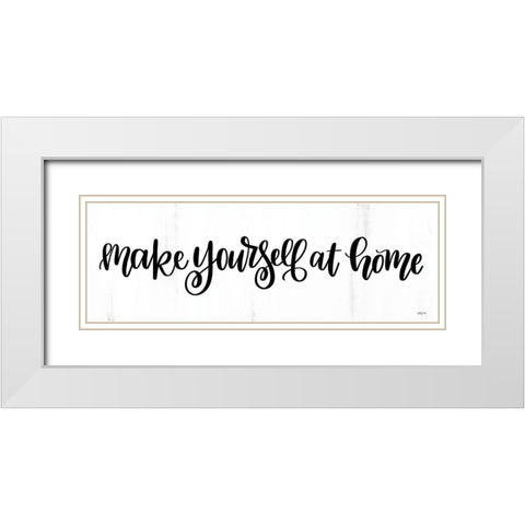 Make Yourself at Home White Modern Wood Framed Art Print with Double Matting by Imperfect Dust