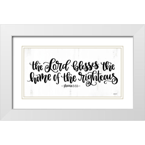The Lord Blesses White Modern Wood Framed Art Print with Double Matting by Imperfect Dust