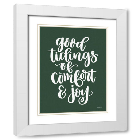 Good Tidings White Modern Wood Framed Art Print with Double Matting by Imperfect Dust