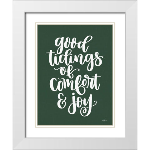 Good Tidings White Modern Wood Framed Art Print with Double Matting by Imperfect Dust