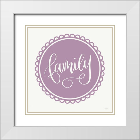 Scalloped Family White Modern Wood Framed Art Print with Double Matting by Imperfect Dust