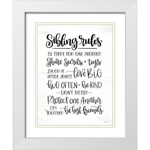 Sibling Rules White Modern Wood Framed Art Print with Double Matting by Imperfect Dust