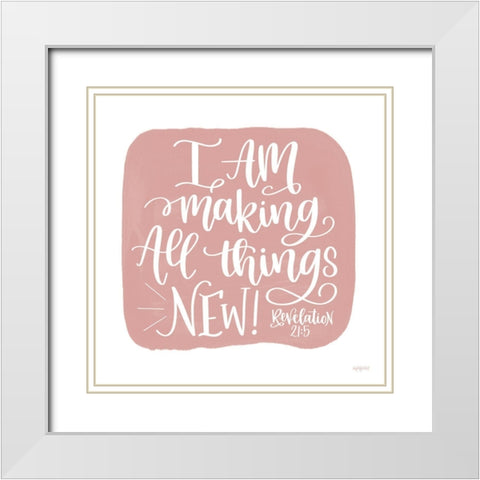 All Things New White Modern Wood Framed Art Print with Double Matting by Imperfect Dust