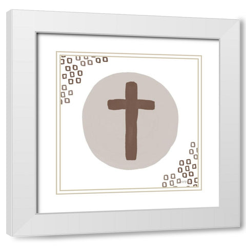 Hope in the Cross White Modern Wood Framed Art Print with Double Matting by Imperfect Dust