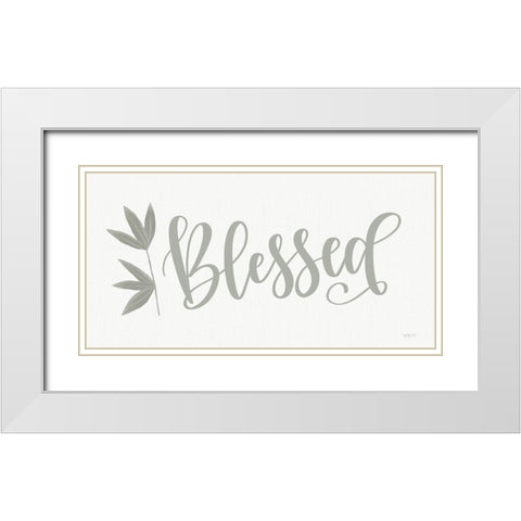 Blessed White Modern Wood Framed Art Print with Double Matting by Imperfect Dust