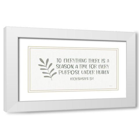 To Everything There is a Season White Modern Wood Framed Art Print with Double Matting by Imperfect Dust