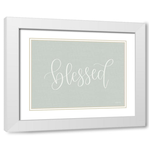 Blessed White Modern Wood Framed Art Print with Double Matting by Imperfect Dust