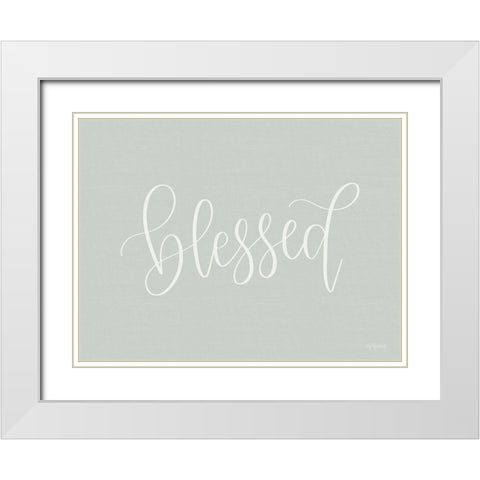 Blessed White Modern Wood Framed Art Print with Double Matting by Imperfect Dust