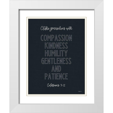 Clothe Yourselves White Modern Wood Framed Art Print with Double Matting by Imperfect Dust