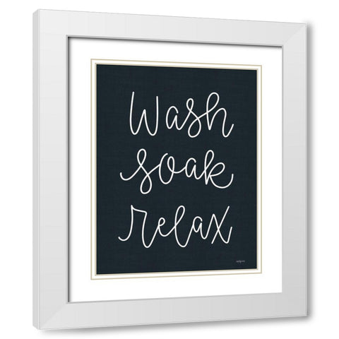 Wash-Soak-Relax White Modern Wood Framed Art Print with Double Matting by Imperfect Dust