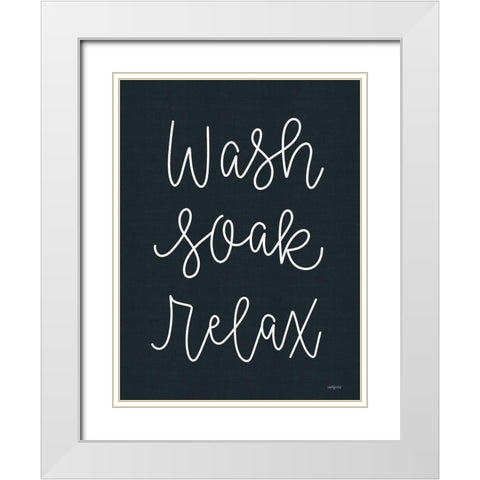 Wash-Soak-Relax White Modern Wood Framed Art Print with Double Matting by Imperfect Dust