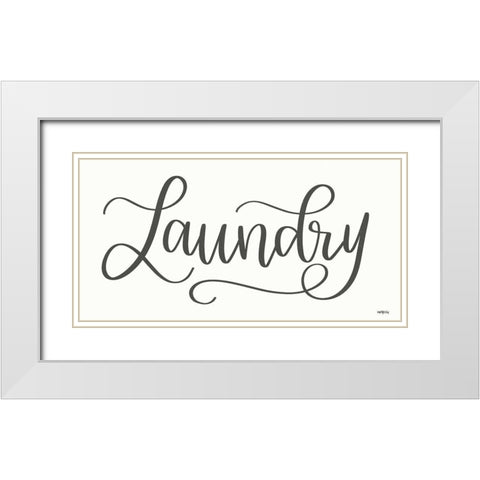 Laundry White Modern Wood Framed Art Print with Double Matting by Imperfect Dust