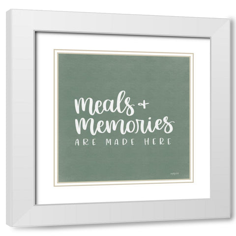 Meals And Memories White Modern Wood Framed Art Print with Double Matting by Imperfect Dust