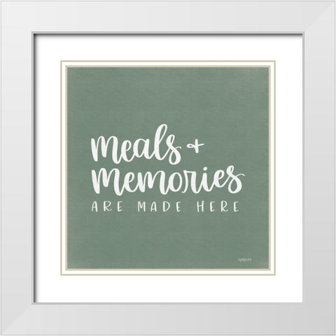 Meals And Memories White Modern Wood Framed Art Print with Double Matting by Imperfect Dust