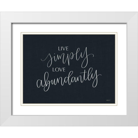 Live Simply White Modern Wood Framed Art Print with Double Matting by Imperfect Dust