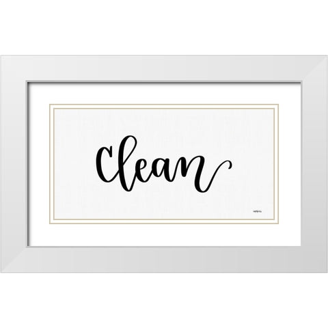 Clean Sign White Modern Wood Framed Art Print with Double Matting by Imperfect Dust