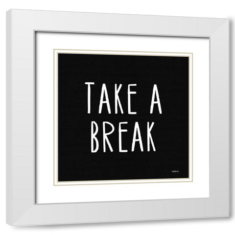 Take a Break White Modern Wood Framed Art Print with Double Matting by Imperfect Dust