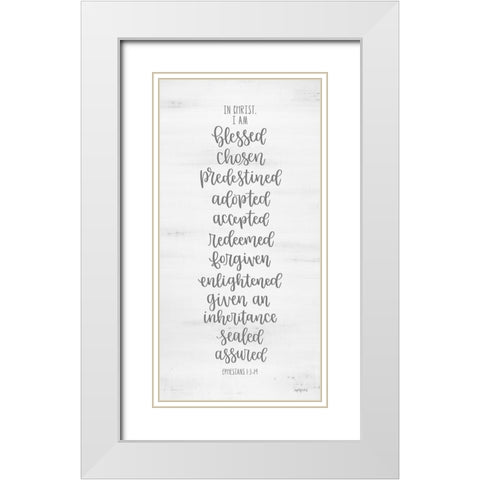 In Christ White Modern Wood Framed Art Print with Double Matting by Imperfect Dust