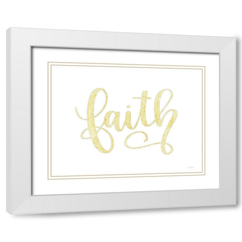 Faith White Modern Wood Framed Art Print with Double Matting by Imperfect Dust