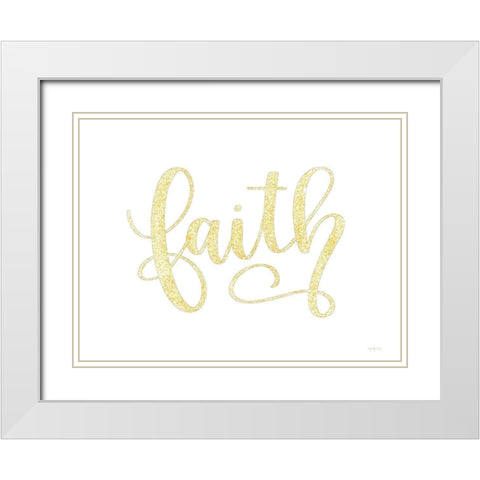 Faith White Modern Wood Framed Art Print with Double Matting by Imperfect Dust