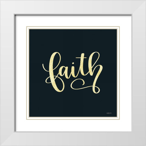 Faith White Modern Wood Framed Art Print with Double Matting by Imperfect Dust