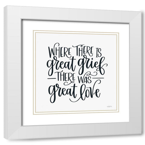 Great Love White Modern Wood Framed Art Print with Double Matting by Imperfect Dust