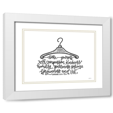 Clothe Yourself White Modern Wood Framed Art Print with Double Matting by Imperfect Dust