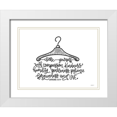 Clothe Yourself White Modern Wood Framed Art Print with Double Matting by Imperfect Dust