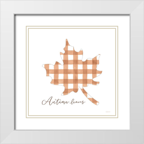 Autumn Leaves White Modern Wood Framed Art Print with Double Matting by Imperfect Dust