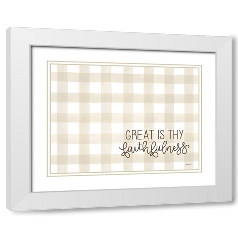 Great is Thy Faithfulness White Modern Wood Framed Art Print with Double Matting by Imperfect Dust