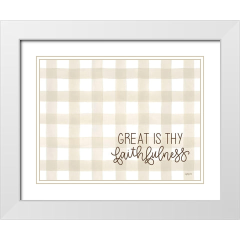 Great is Thy Faithfulness White Modern Wood Framed Art Print with Double Matting by Imperfect Dust