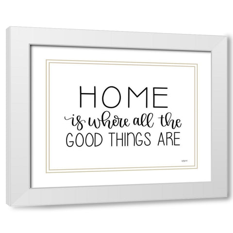 Where the Good Things Are White Modern Wood Framed Art Print with Double Matting by Imperfect Dust