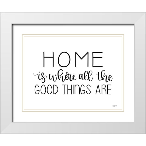 Where the Good Things Are White Modern Wood Framed Art Print with Double Matting by Imperfect Dust