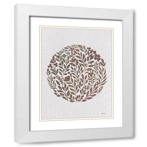 Fall Florals White Modern Wood Framed Art Print with Double Matting by Imperfect Dust