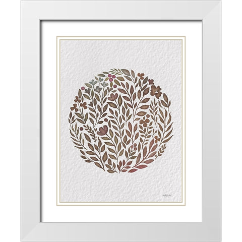 Fall Florals White Modern Wood Framed Art Print with Double Matting by Imperfect Dust