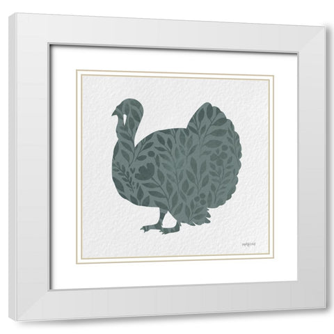 Floral Turkey White Modern Wood Framed Art Print with Double Matting by Imperfect Dust
