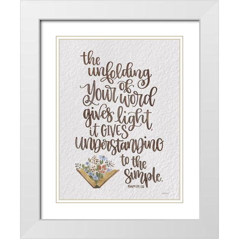 Unfolding of Your Word White Modern Wood Framed Art Print with Double Matting by Imperfect Dust