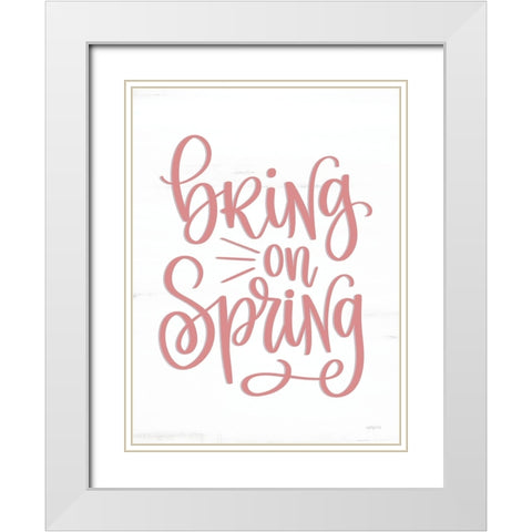 Bring on Spring White Modern Wood Framed Art Print with Double Matting by Imperfect Dust