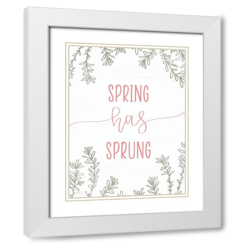 Spring has Sprung White Modern Wood Framed Art Print with Double Matting by Imperfect Dust